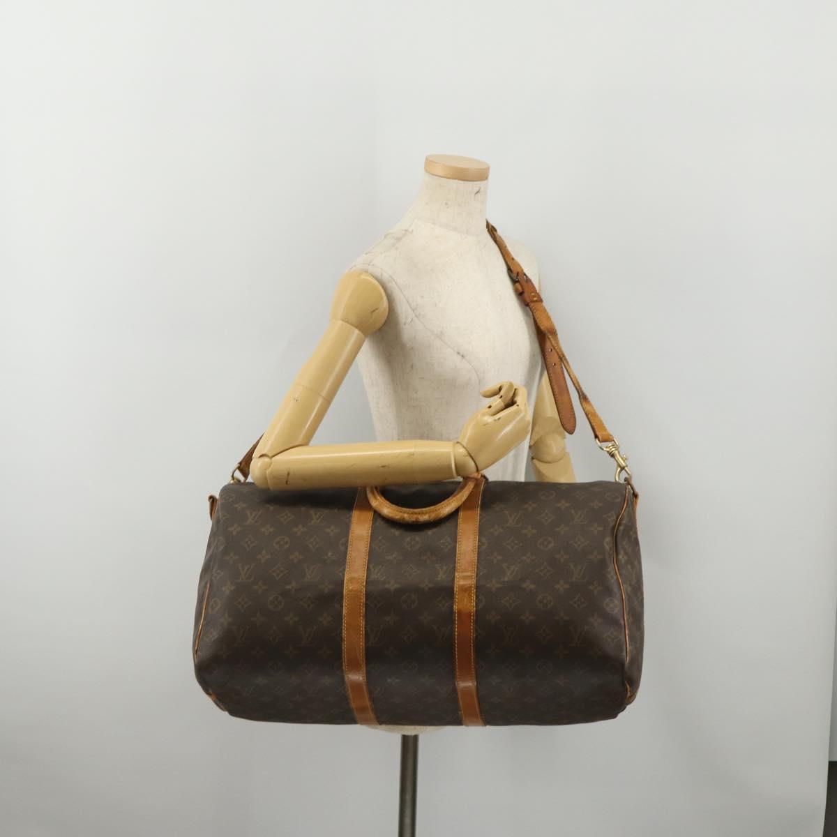 LOUIS VUITTON Monogram Keepall Bandouliere 50 Boston Bag M41416 LV Auth 193378