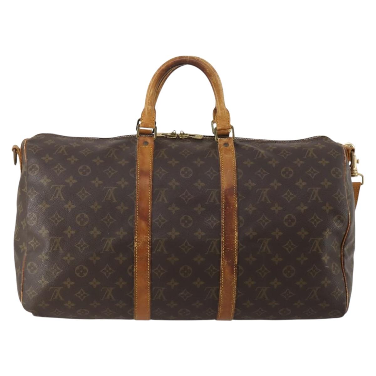 LOUIS VUITTON Monogram Keepall Bandouliere 50 Boston Bag M41416 LV Auth 193378