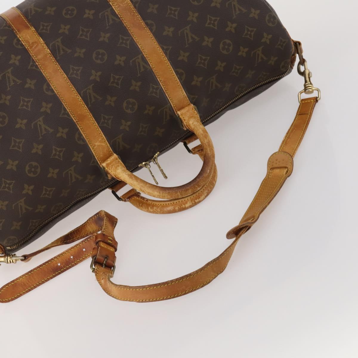 LOUIS VUITTON Monogram Keepall Bandouliere 50 Boston Bag M41416 LV Auth 193378