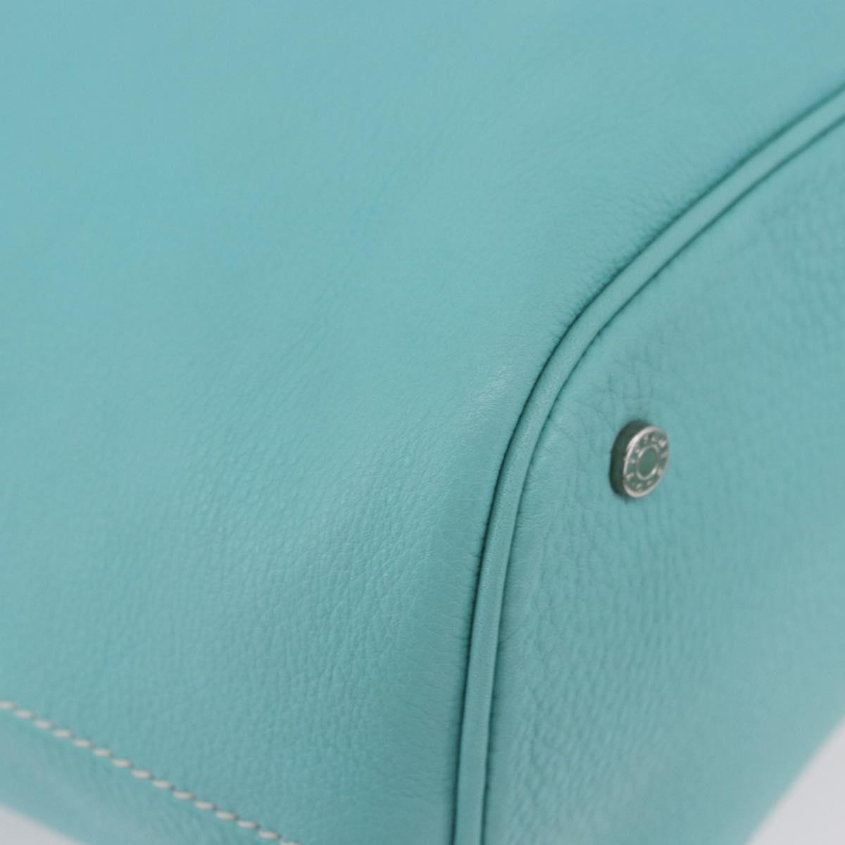 TIFFANY&Co. Shoulder Bag Leather Turquoise Blue Auth 193383V