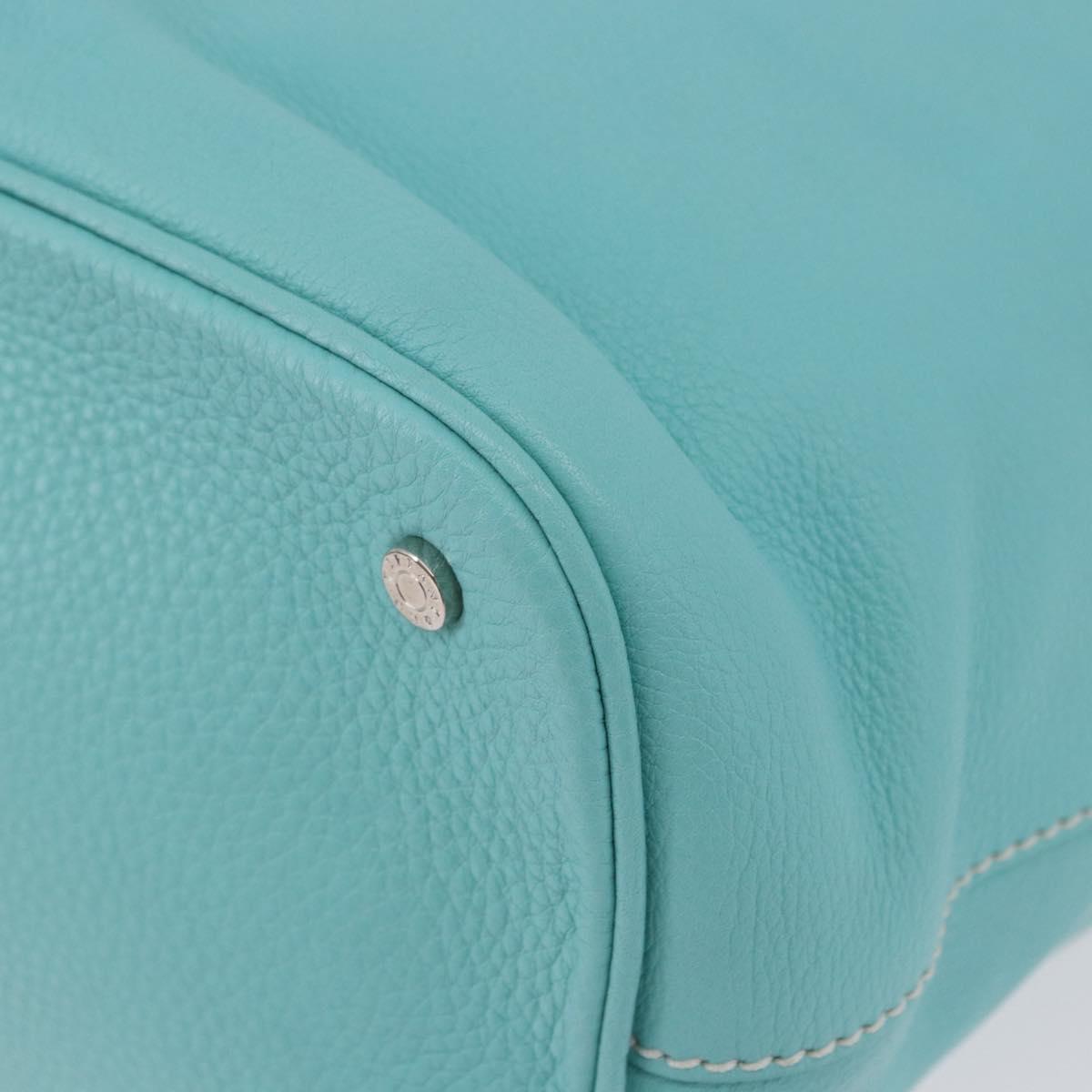 TIFFANY&Co. Shoulder Bag Leather Turquoise Blue Auth 193383V