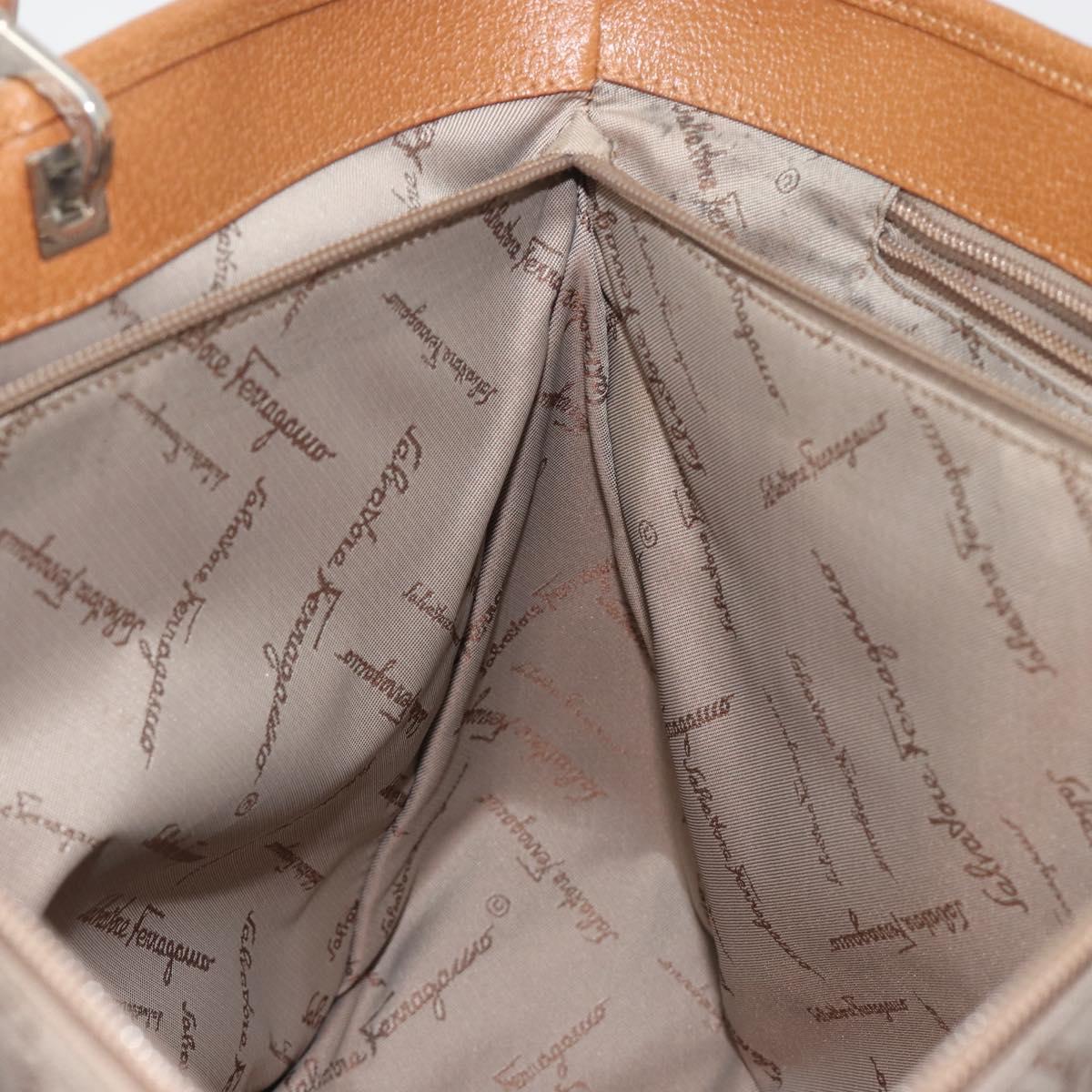 Salvatore Ferragamo Gancini Tote Bag Canvas Red Silver Auth 193384V