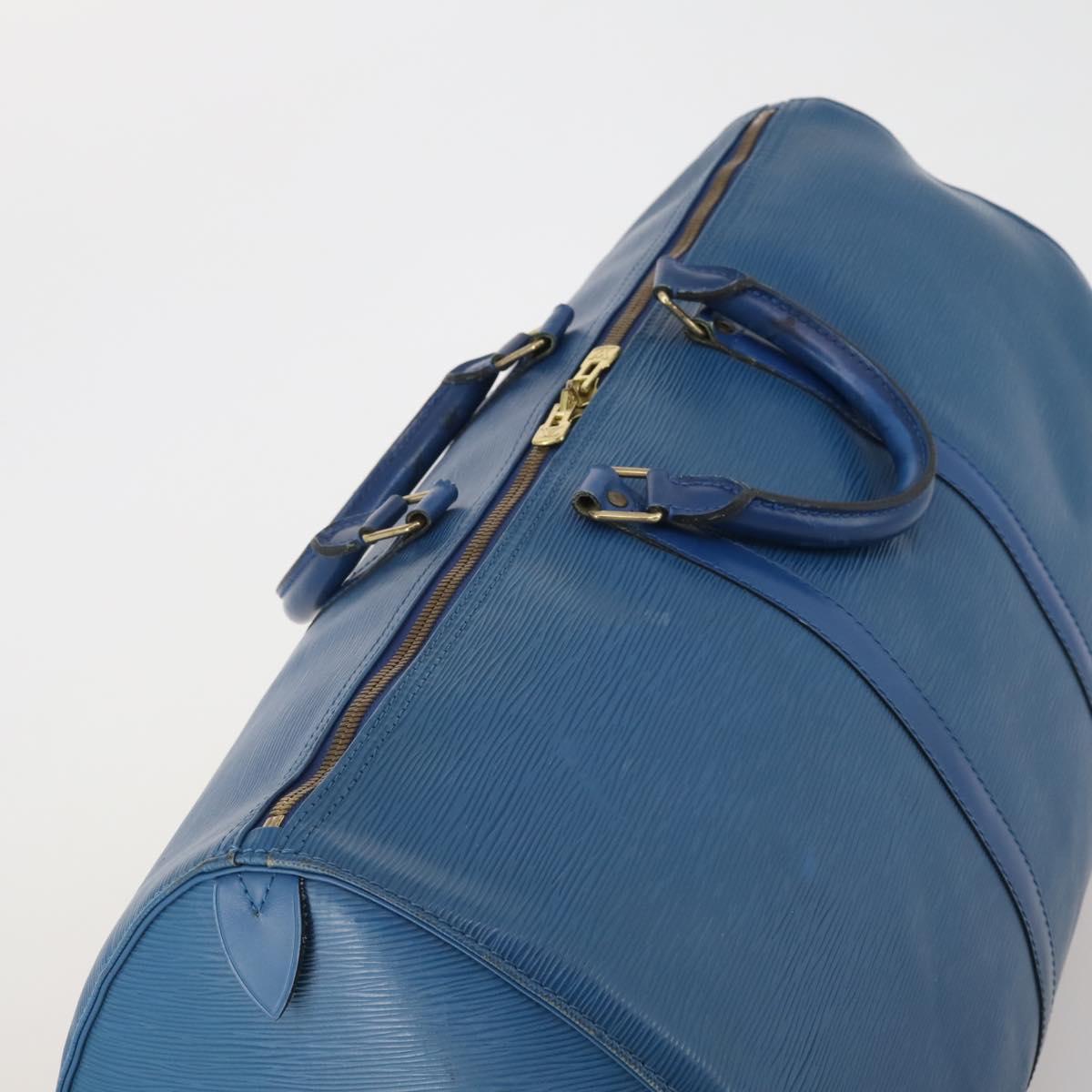 LOUIS VUITTON Epi Keepall 55 Boston Bag Toledo Blue M42955 LV Auth 193385