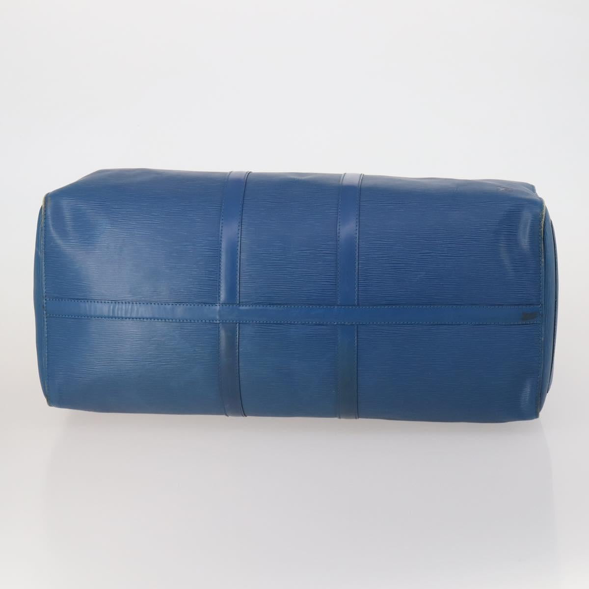 LOUIS VUITTON Epi Keepall 55 Boston Bag Toledo Blue M42955 LV Auth 193385