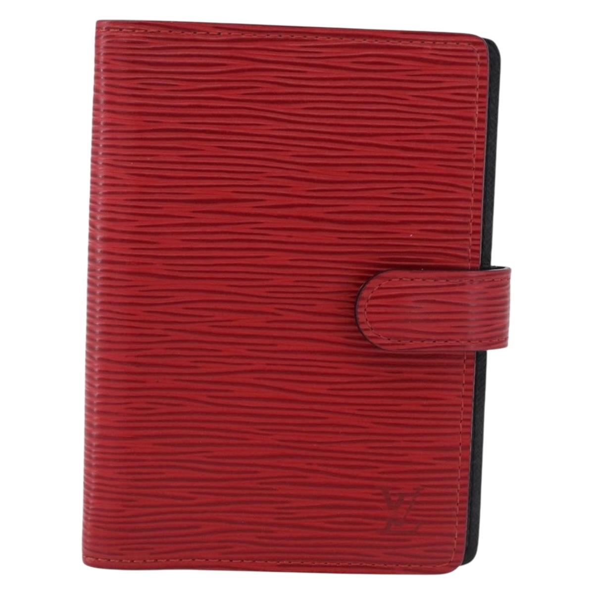 LOUIS VUITTON Epi Agenda PM Day Planner Cover Red R20057 LV Auth 193386