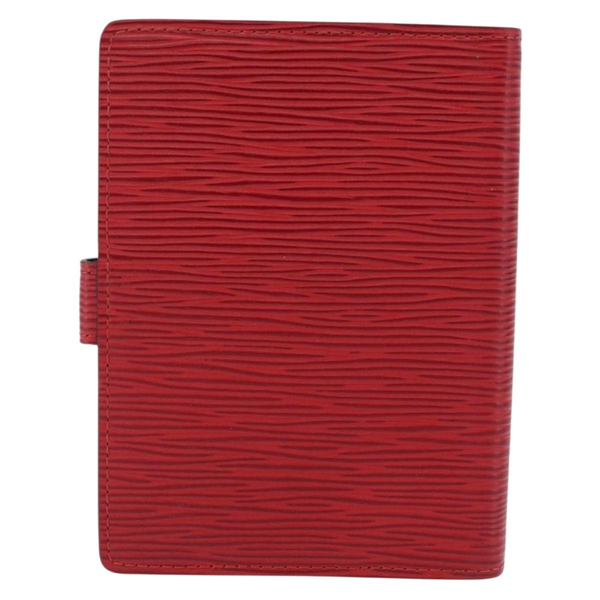 LOUIS VUITTON Epi Agenda PM Day Planner Cover Red R20057 LV Auth 193386