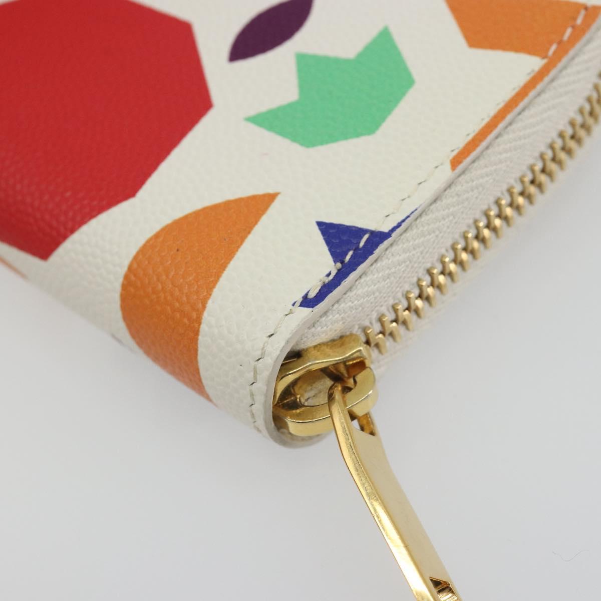 SAINT LAURENT Coin Purse Leather Multicolor Silver Auth 193388V