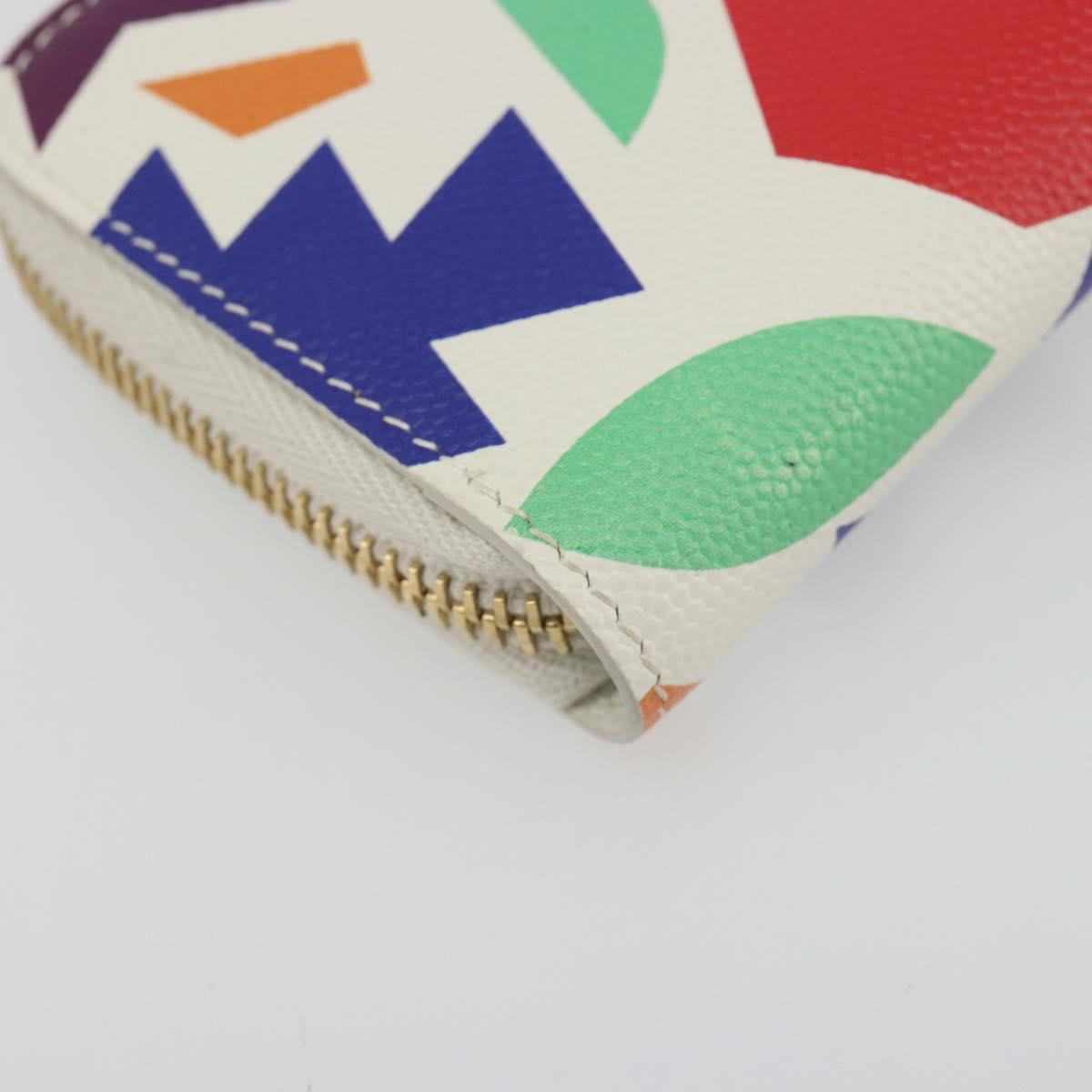 SAINT LAURENT Coin Purse Leather Multicolor Silver Auth 193388V