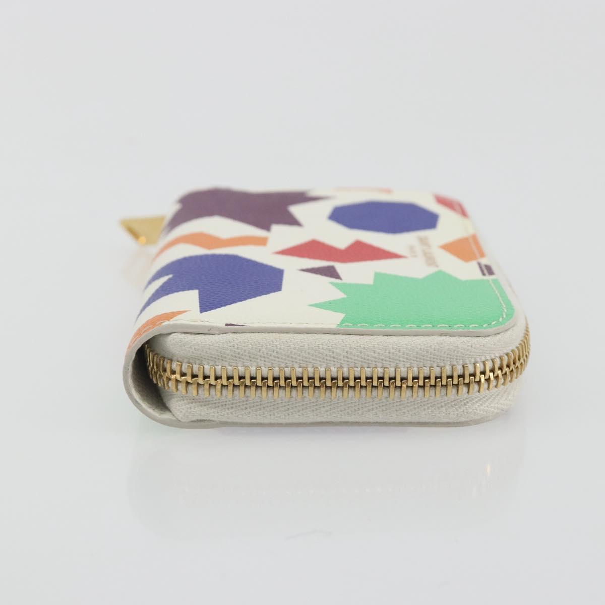 SAINT LAURENT Coin Purse Leather Multicolor Silver Auth 193388V