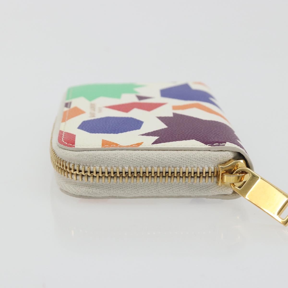 SAINT LAURENT Coin Purse Leather Multicolor Silver Auth 193388V