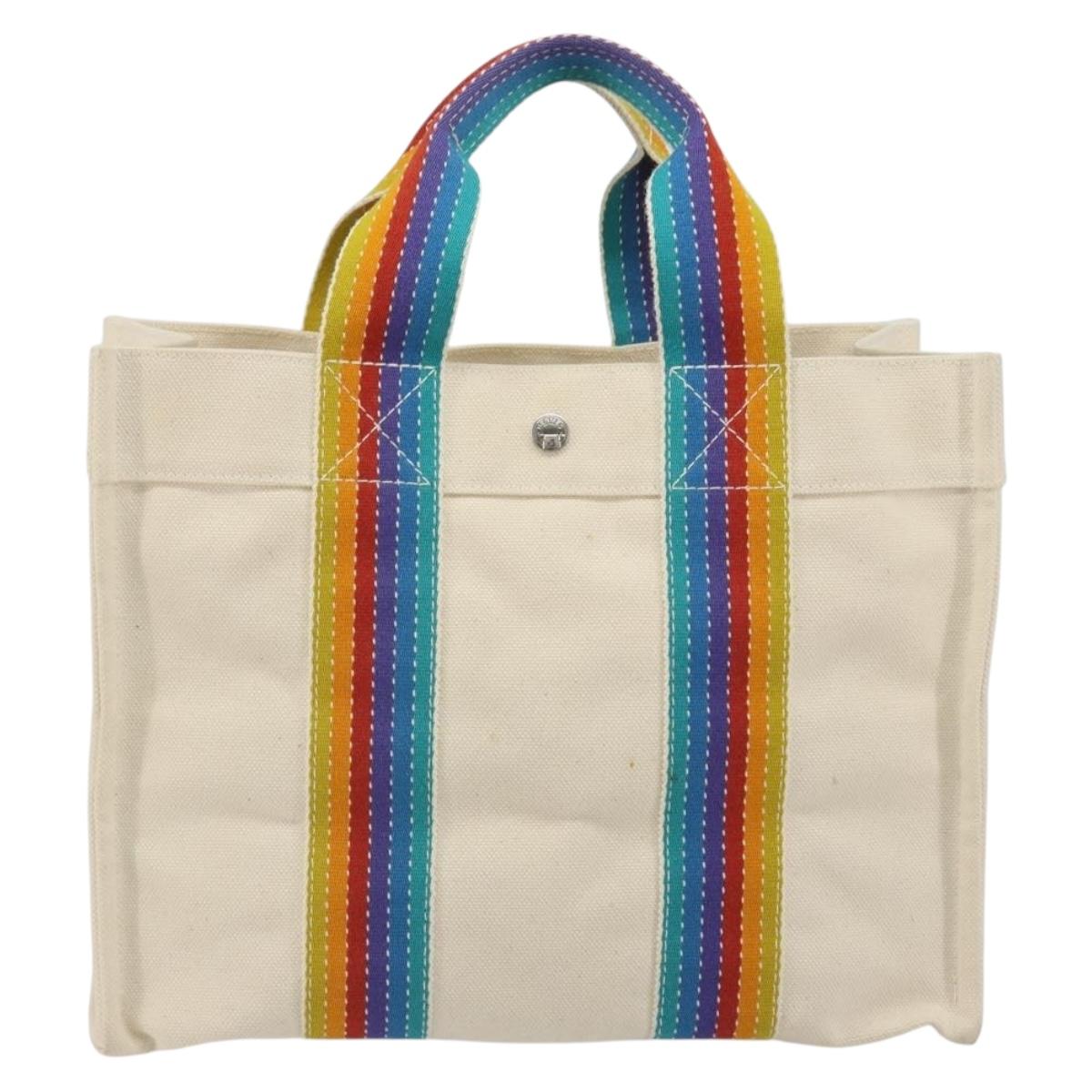 HERMES Bora Bora PM Rainbow Bag Canvas Sokoa Limited Edition Color Auth 193389A