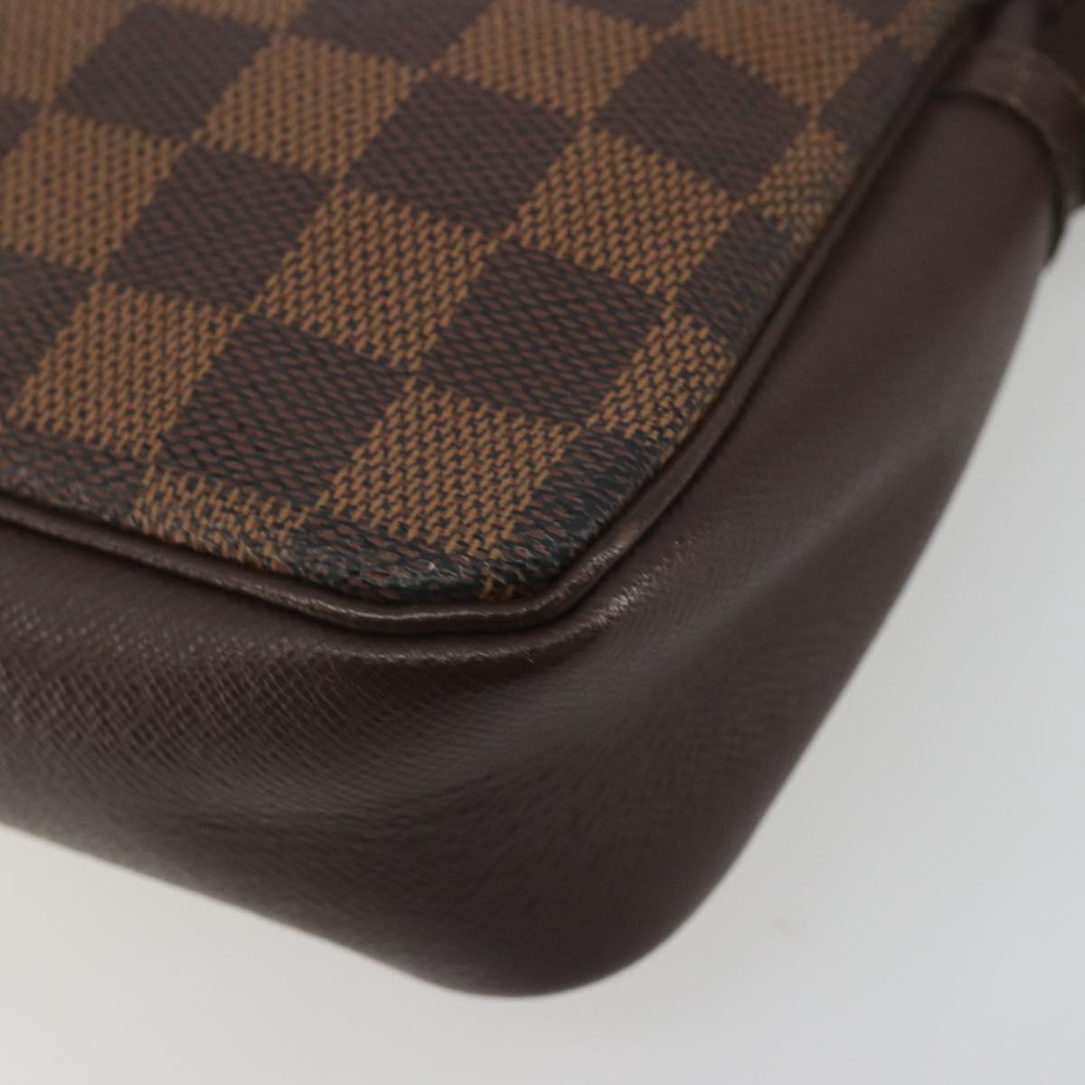 LOUIS VUITTON Damier Ebene Trousse Make Up Pouch N51982 LV Auth 193409
