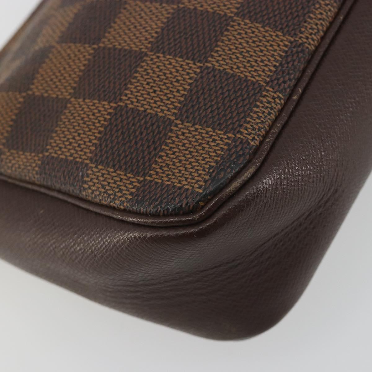 LOUIS VUITTON Damier Ebene Trousse Make Up Pouch N51982 LV Auth 193409