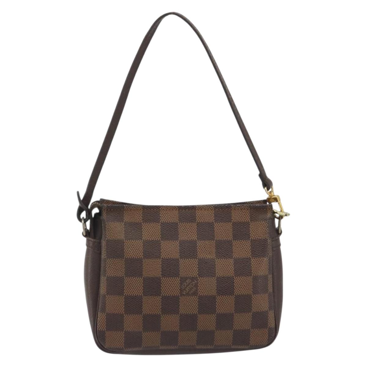 LOUIS VUITTON Damier Ebene Trousse Make Up Pouch N51982 LV Auth 193409