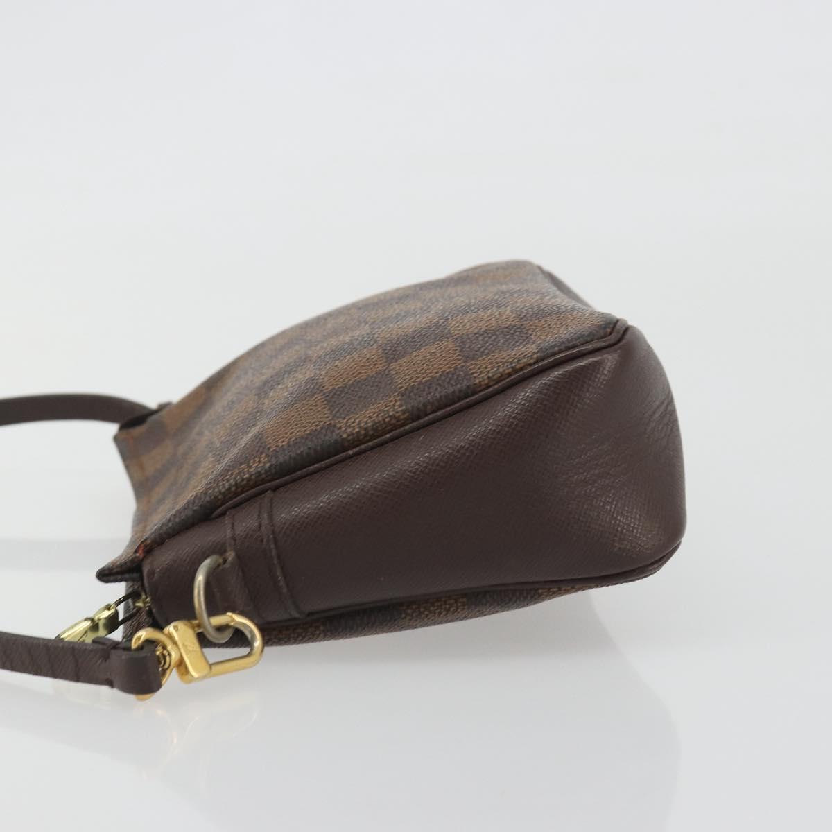 LOUIS VUITTON Damier Ebene Trousse Make Up Pouch N51982 LV Auth 193409