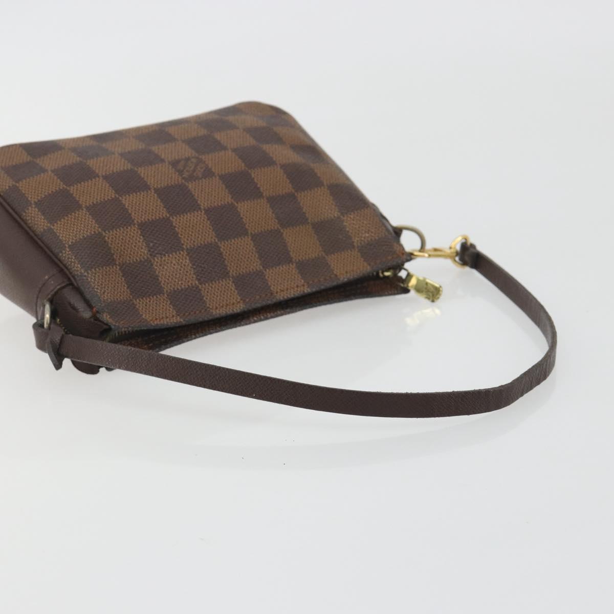 LOUIS VUITTON Damier Ebene Trousse Make Up Pouch N51982 LV Auth 193409