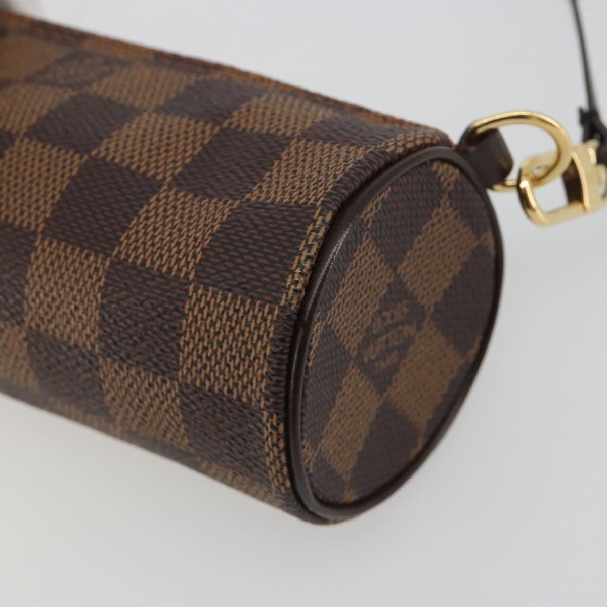 LOUIS VUITTON Damier Ebene Papillon Pouch LV Auth 193410V