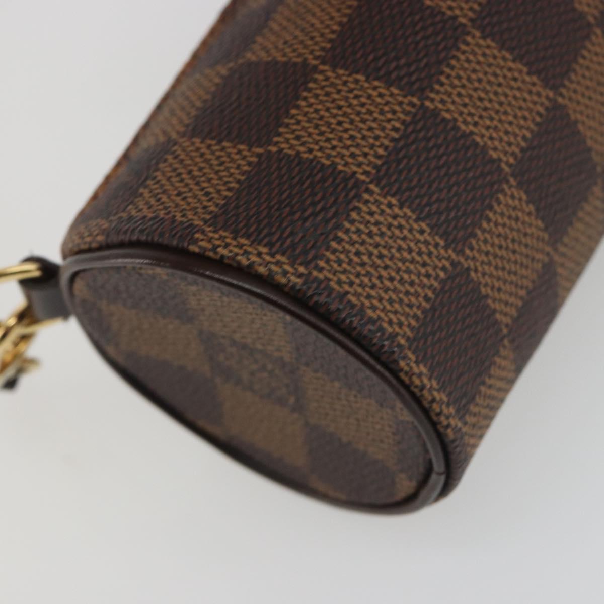 LOUIS VUITTON Damier Ebene Papillon Pouch LV Auth 193410V