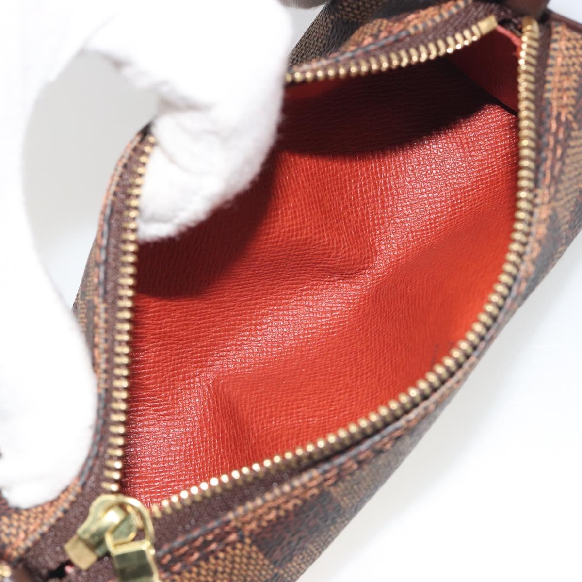 LOUIS VUITTON Damier Ebene Papillon Pouch LV Auth 193410V