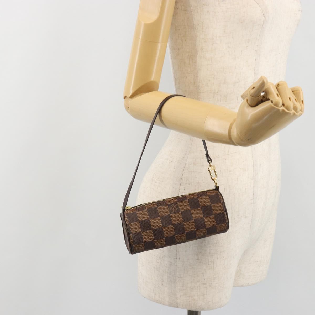 LOUIS VUITTON Damier Ebene Papillon Pouch LV Auth 193410V