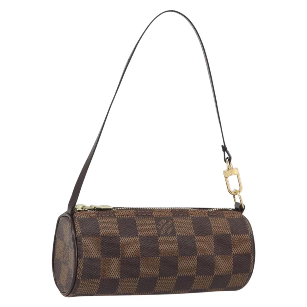 LOUIS VUITTON Damier Ebene Papillon Pouch LV Auth 193410V