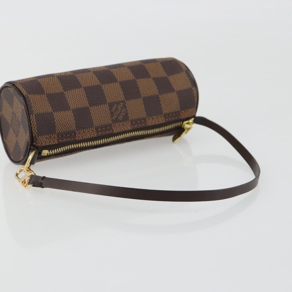 LOUIS VUITTON Damier Ebene Papillon Pouch LV Auth 193410V