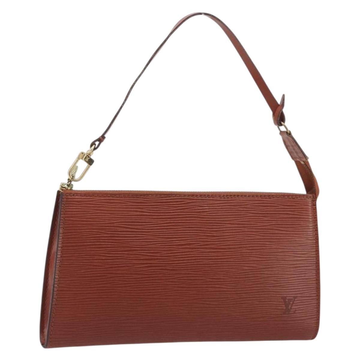 LOUIS VUITTON Epi Pochette Accessoires Pouch Brown M52953 LV Auth 193411