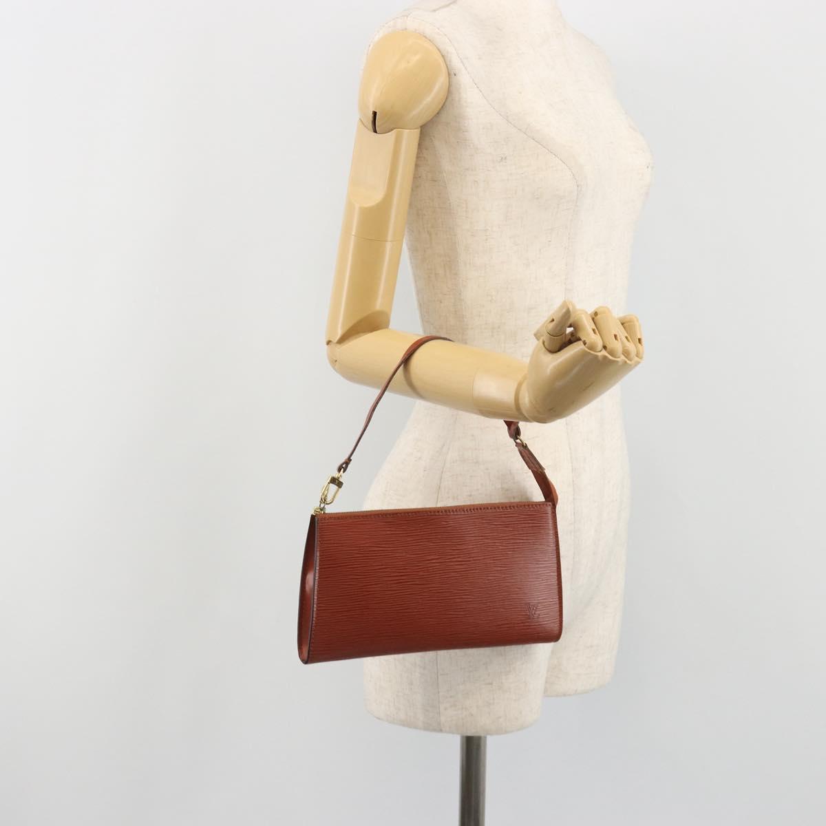 LOUIS VUITTON Epi Pochette Accessoires Pouch Brown M52953 LV Auth 193411