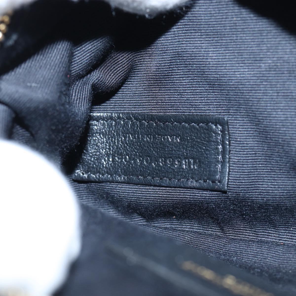 SAINT LAURENT Cassandra Angie Chain Shoulder Bag Leather Navy Gold Auth 193424M