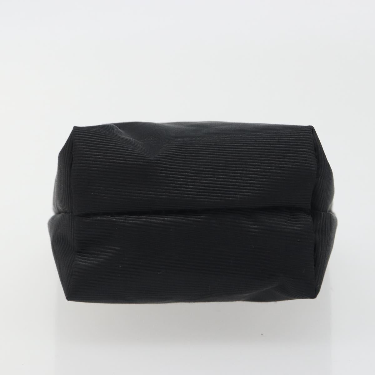 CELINE Circle Pouch Canvas Black Gold Tone Auth 193429A