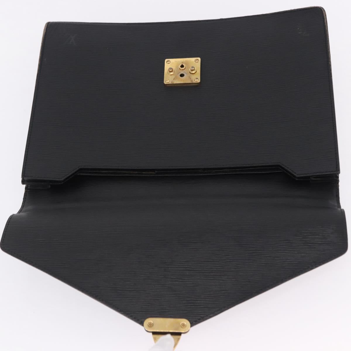 LOUIS VUITTON Epi ServietteConseiller Business Bag Black M54422 LV Auth 193430