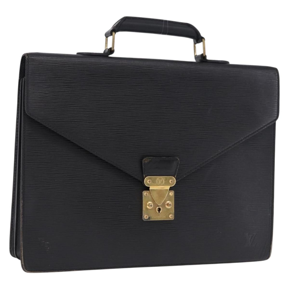 LOUIS VUITTON Epi ServietteConseiller Business Bag Black M54422 LV Auth 193430