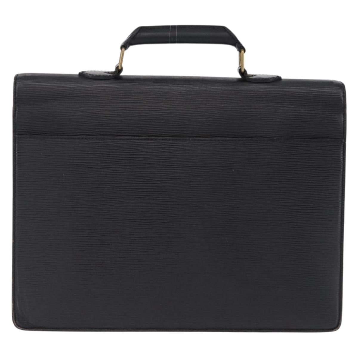 LOUIS VUITTON Epi ServietteConseiller Business Bag Black M54422 LV Auth 193430