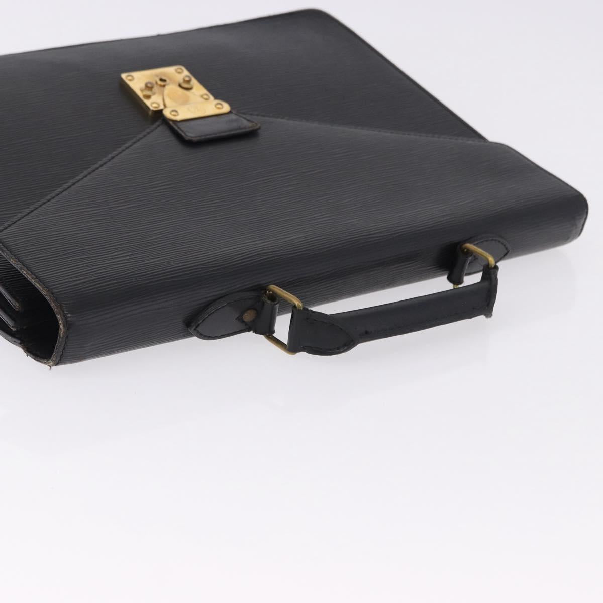 LOUIS VUITTON Epi ServietteConseiller Business Bag Black M54422 LV Auth 193430