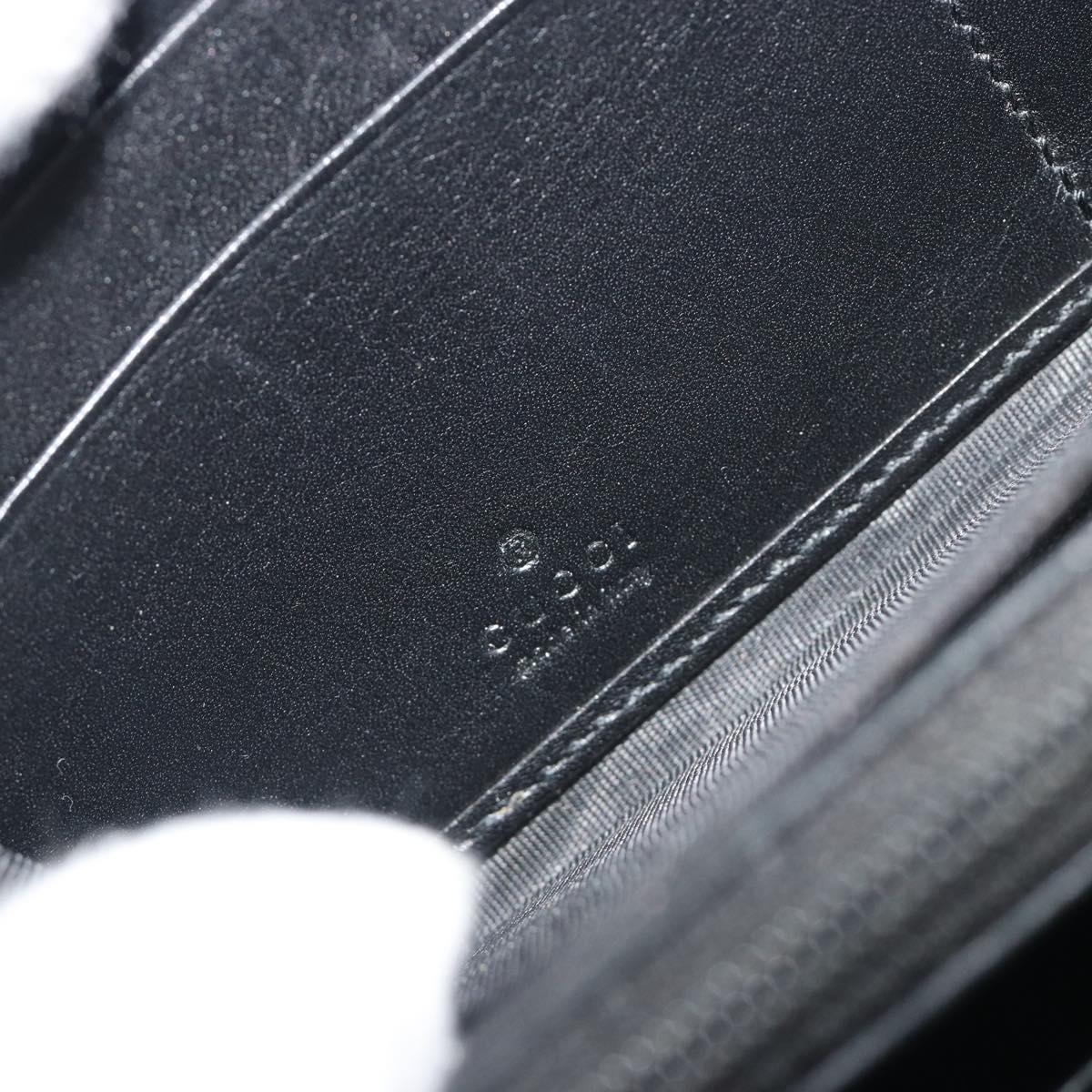 GUCCI GG Marmont Ghost Long Wallet Leather Black Gold 448087 Auth 193436A