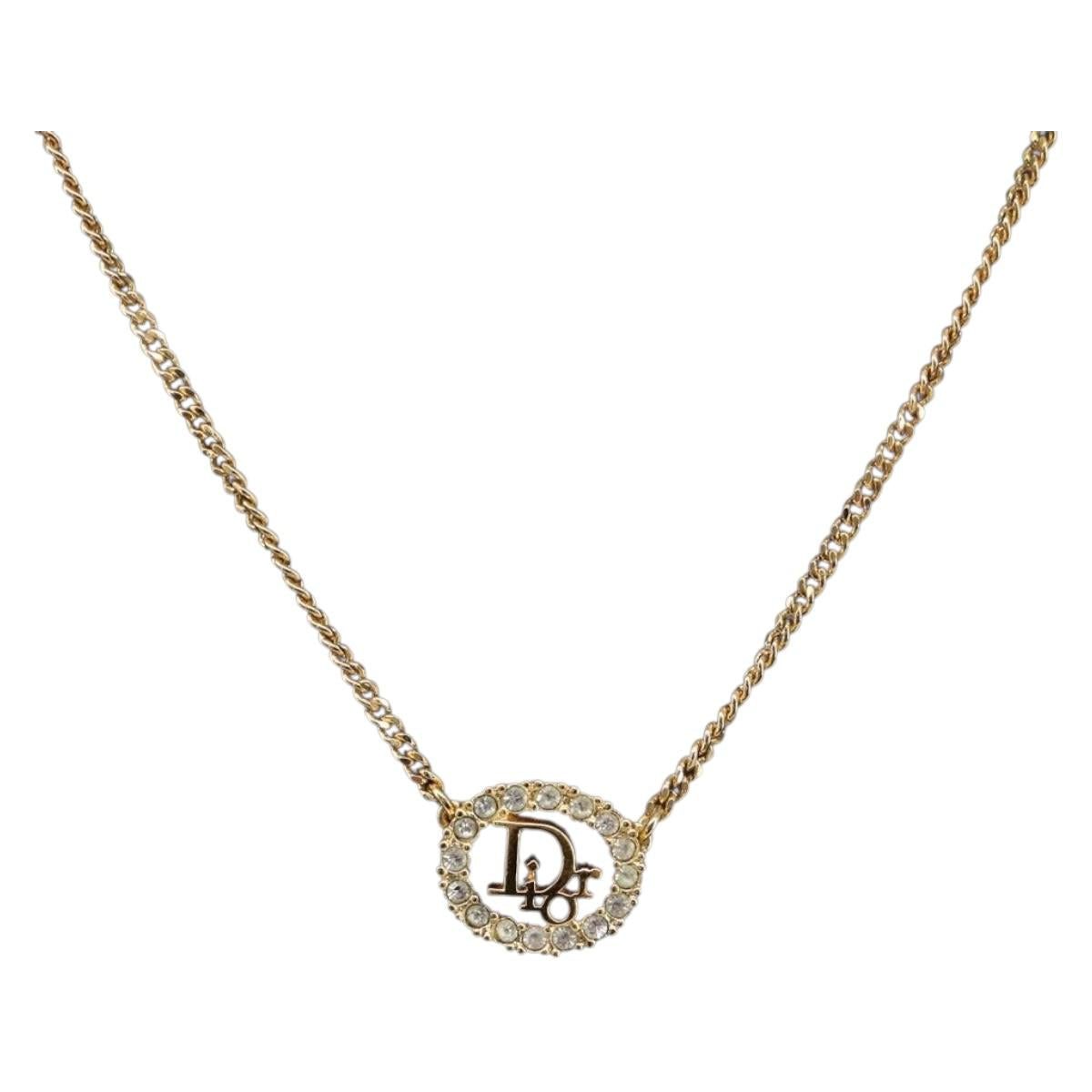 Christian Dior Necklace metal Gold Tone Auth 193448M