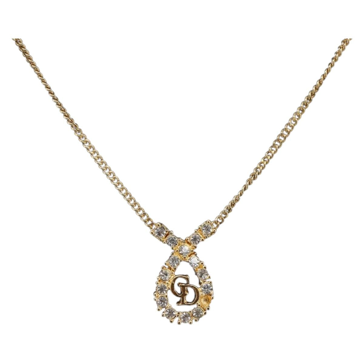 Christian Dior Necklace metal Gold Tone Auth 193470