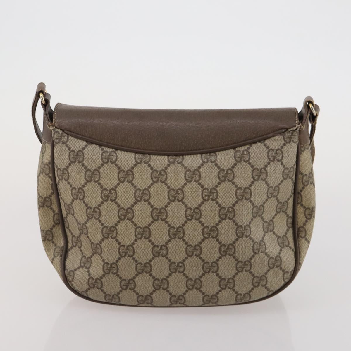 GUCCI GG Supreme GG Canvas Sherry Line Bag PVC 2 Set Beige Brown Auth 193488