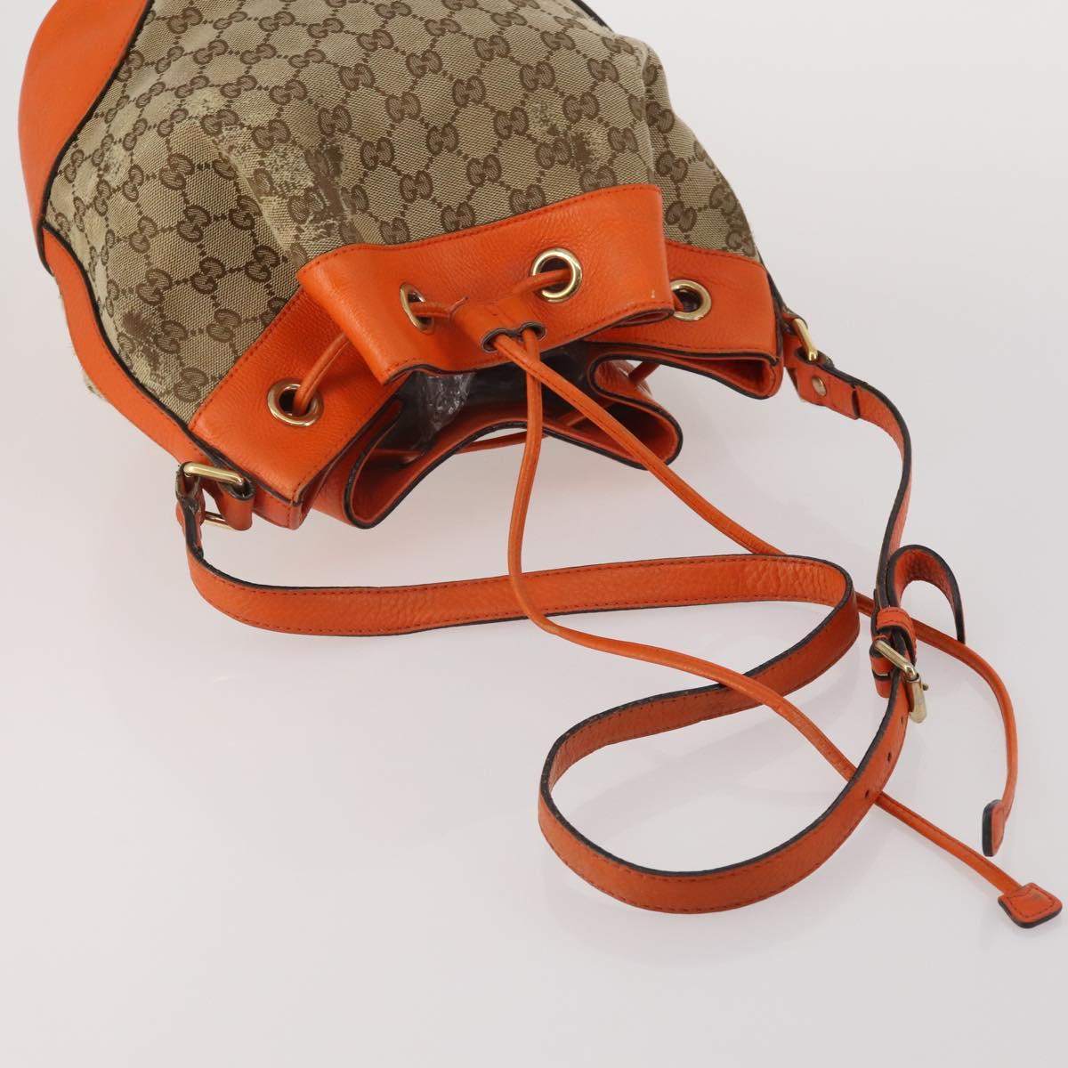 GUCCI GG Supreme GG Canvas Sherry Line Bag PVC 2 Set Beige Brown Auth 193488
