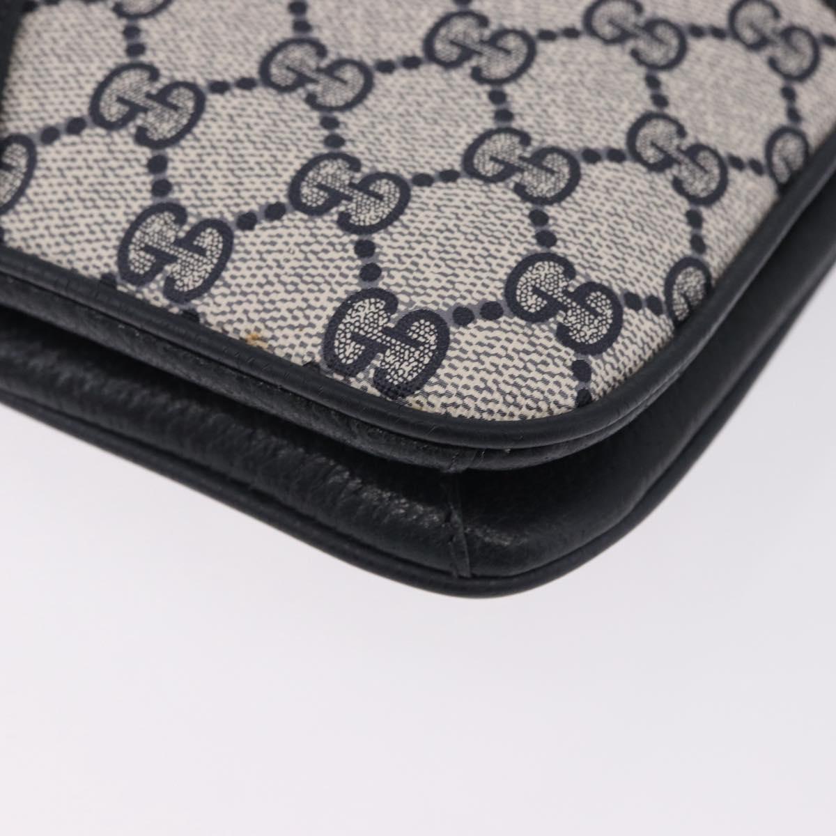 GUCCI GG Supreme Shoulder Bag PVC Navy Gold 004 02 025 Auth 193497