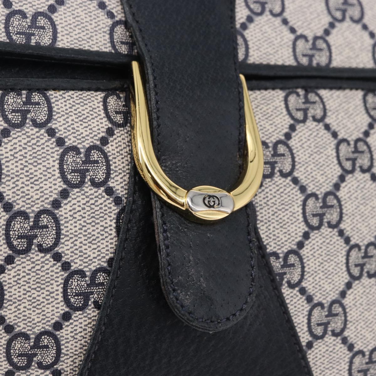 GUCCI GG Supreme Shoulder Bag PVC Navy Gold 004 02 025 Auth 193497