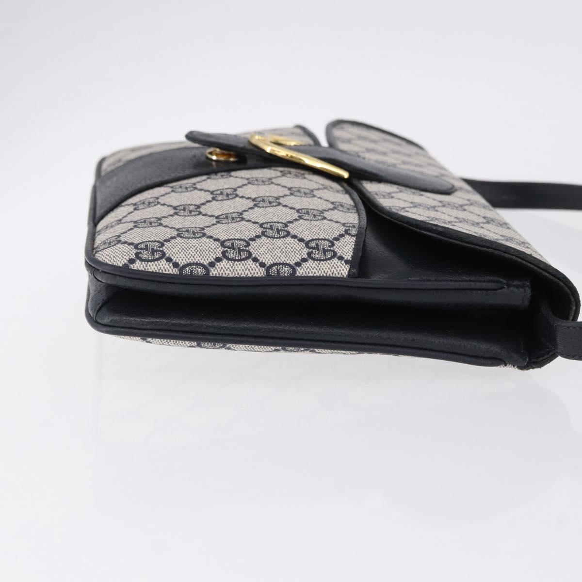 GUCCI GG Supreme Shoulder Bag PVC Navy Gold 004 02 025 Auth 193497