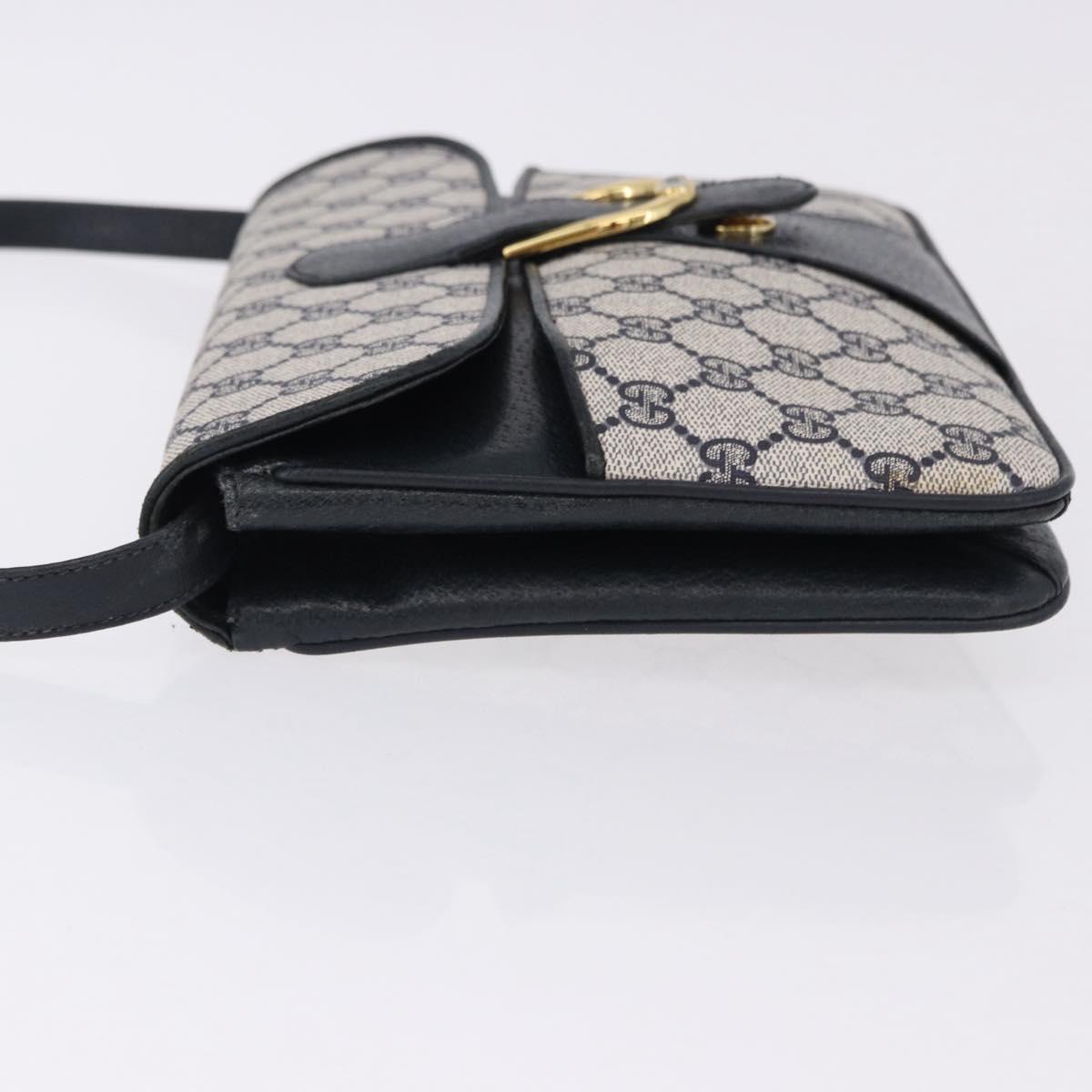 GUCCI GG Supreme Shoulder Bag PVC Navy Gold 004 02 025 Auth 193497