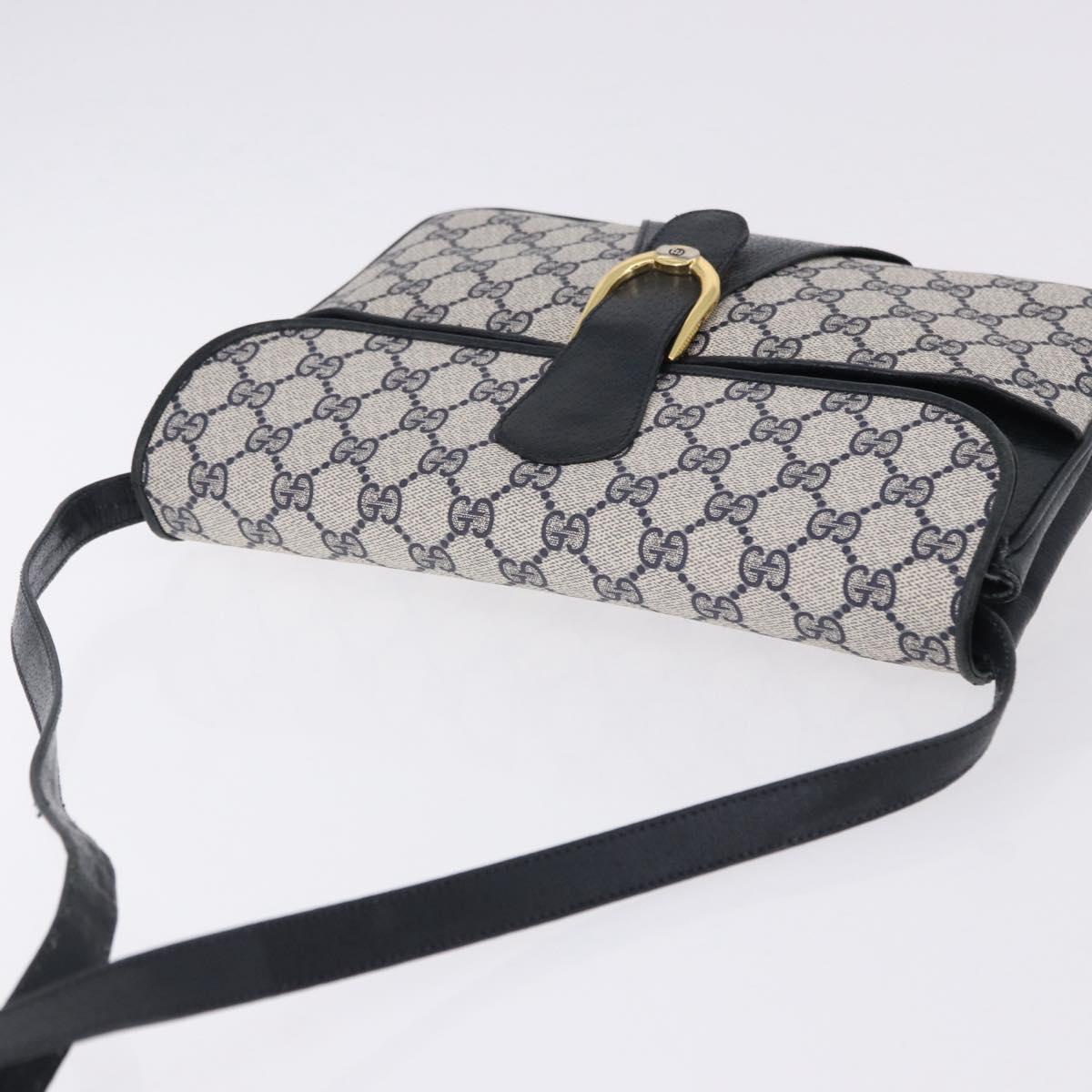 GUCCI GG Supreme Shoulder Bag PVC Navy Gold 004 02 025 Auth 193497