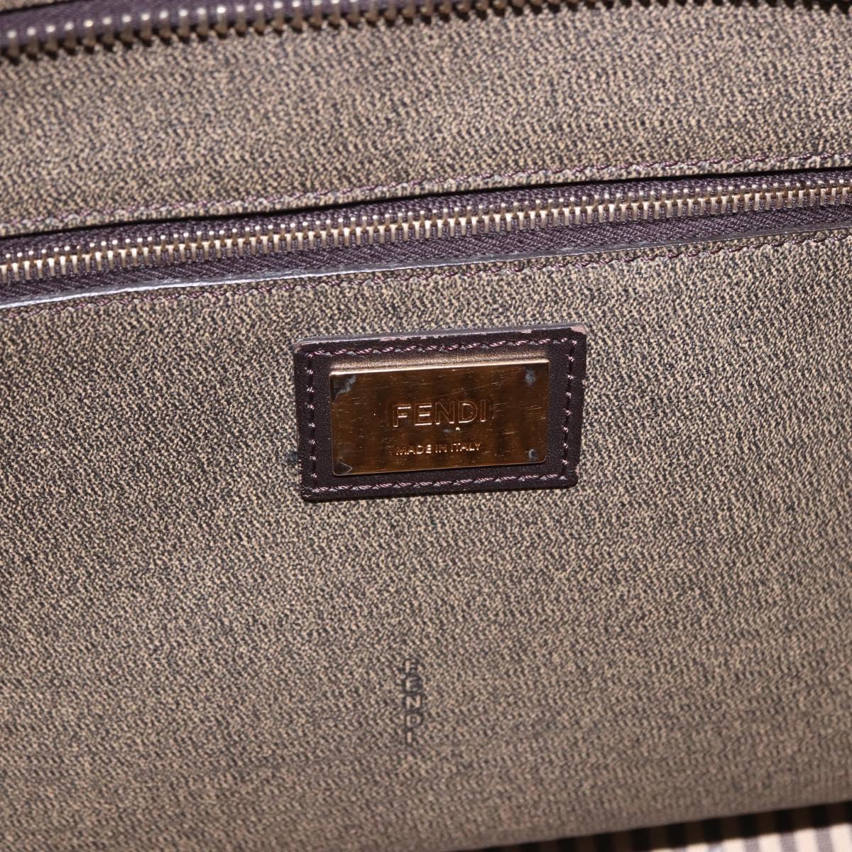 FENDI Zucca Canvas Tote Bag PVC Brown Black Auth 193498