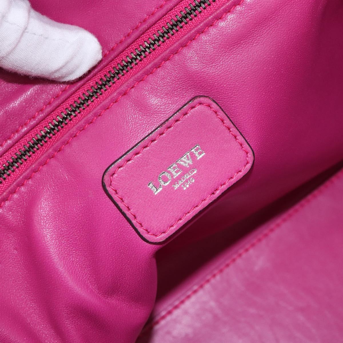 LOEWE Amazona 35 Hand Bag Leather Pink Silver Auth 193499V