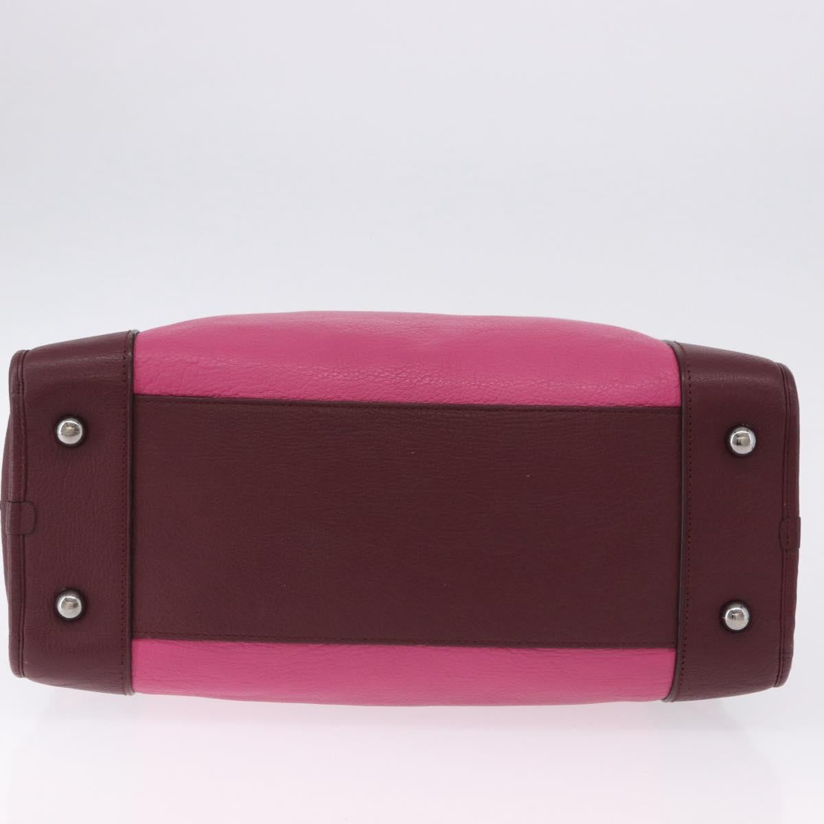 LOEWE Amazona 35 Hand Bag Leather Pink Silver Auth 193499V