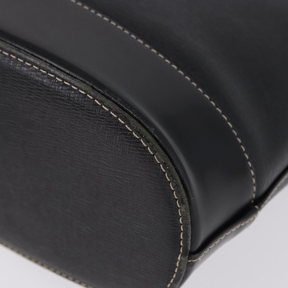 BURBERRY Hand Bag Leather Black Gold Auth 193502