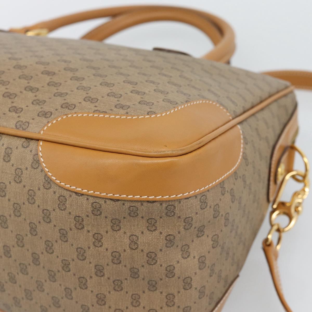 GUCCI Micro GG Supreme Hand Bag PVC 2way Beige Gold 002 122 0033 Auth 193503