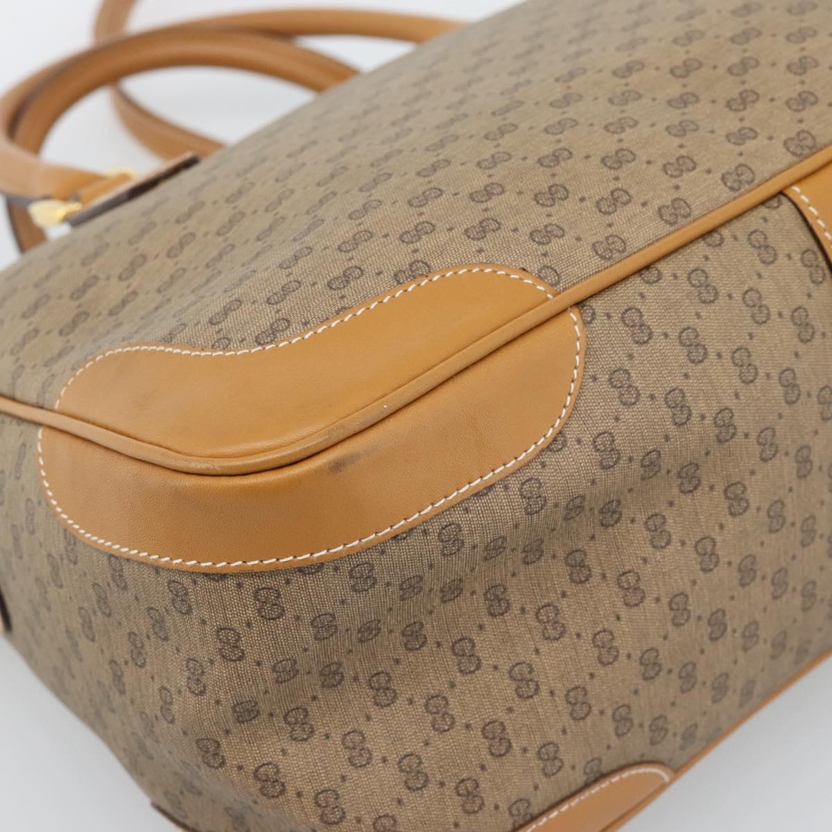 GUCCI Micro GG Supreme Hand Bag PVC 2way Beige Gold 002 122 0033 Auth 193503